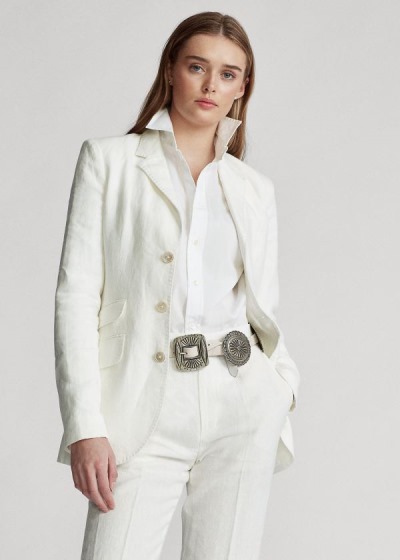 Polo Ralph Lauren Linen Blazer Dame Danmark (EZVRN3967)